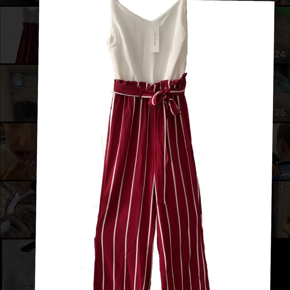 Small Francescas Red and White Romper